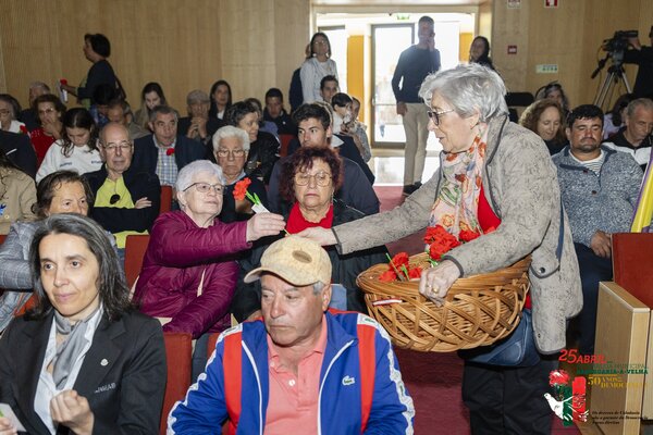 Distribuição de Cravos Vermelhos elaborados por Utentes da Oficina Criativa do PIM de Albergaria-...