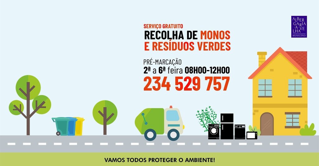 Serviço gratuito de Recolha de Monos e Resíduos Verdes